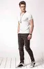 Nouveaux hommes lycra coton à manches courtes T-shirt mouvement mince type de couleur pure col en v loisirs hommes à manches courtes T-shirt G220223