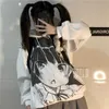 Outono e inverno japonês japonês bidimensional cômico menina solta mais veludo grosso camisola com capuz estudante feminino 210526