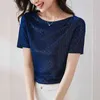 Casual Plus Größe Frauen Tops Mode Kurzarm Pailletten Kleidung Koreanischen Stil Shirt Femme Blusas Elegantes 9445 50 210521
