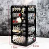 360 Degree Rotating Jewelry Storage Box Earring Display Stand Organizer Earrings Bracelet Necklace Storage Rack Detachable 211112