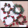 Decoratieve kransen feestelijke feestartikelen tuin7-9cm rotan krans kunstmatige bloemen Garland gedroogde bloem voor thuis bruiloft kerst