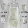 SRUBY Сетчатое летнее женское платье на бретельках с поясом, сексуальное мини-вечерние для ночного клуба, облегающее платье, Vestidos, мода 220119
