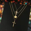 Hängsmycke Halsband 2021 Kors för Kvinnor Iced Out Charm Cross Par Hängsmycken Smycken Gör Jesus Clavicle Chain Gold Boy