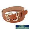 Ceinture de taille de mode pour femmes Ceinture de conception de serpent Boucle fine Ceinture en cuir Ceintures de robe Longue ceinture fine Boucle de serpent de mode Prix usine Conception experte Qualité