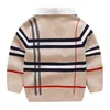 Warme wol jongens meisjes trui plaid winter truien voor kinderen knitwear katoenen pullover mode bovenkleding kinderen 2-7Y Y1202