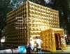 20ft personalizza Golden grande cubo d'acqua gonfiabile all'aperto festa di nozze campeggio far esplodere il prezzo della tenda d'argento per eventi