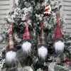 Décorations d'arbre de Noël Buffalo Plaid Peluche Gnome Poupée Pendentif Suspendu Ornement Nouvel An Fête Fournitures XBJK2110