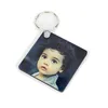 Sublimation Blank Square Keychain Pendant Double Sided Heat Transfer Personality Key Chain MDF Keyring DIY Gift