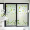 Window Stickers Custom Size Static Cling Glass Film Privacy Protection Green Fresh Pattern Home Decorative Frosted Sun-Blocking Stained Stic