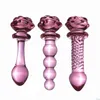 NXY Cockrings Analsexleksaker Crystal Rose Penis Glass Mäns Kvinnors G-Spot Plug Pärlor Masturbation Erotisk Expander Vuxen Sexleksaker Produkter Prostata 1123 1124