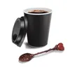 Fashion Natural Crystal Spoon Heart Shaped Gemstone Household Coffee Scoop Long Handle Mixing Spoon