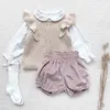 Baby Girls Sweaters Fille Solide Pull sans manches Gilet Garçons Tricot Enfants Enfant Automne Vêtements d'extérieur Volants 211201