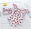 Mädchen Wassermelone Print Fly Sleeve Strampler Baby, Kleinkind Overall Kinder Kleidung Einteiliger Body LF 0012518156