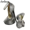 Sorbern Snake Jurk Schoenen Dames Pumps Enkelriem 20cm Hoge Platform Pointy Teen Wijnrood Schoen Vrouwtjes Fetish Hoge Hakken