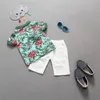 ! Estilo de verão crianças vestuário conjuntos meninos meninos meninas camisas + calções calças esportes terno crianças roupas 210326