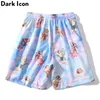 Ciemna ikona Angel Full Printed Shorts Men Streetwear Hiphop Shorts Elastyczne talia letnie spodenki na plażę dla mężczyzn 210322