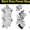 1lot Wholesales Beauty Body Sexy Tattoos Full Arm TattooTemporary Sticker Flash Art Black Flower Rose For Women And Girl