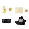 45 pièces émail émail ensemble animal chat chien mer poisson chimique science sorcière coeur halloween broche espace astronaute bijoux cadeau kid h5211605