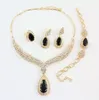 2020 Africa Jewelry Sets Full Crystal Black Gem Necklaces Bracelets Earrings Rings Bridal And Bridesmaid Wedding Party Set7164345