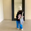 Arrivo moda ragazza cartone animato orso vestito top + pantaloni vestiti per bambini 210528