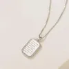 Chaînes 925 Sterling Silver Square Marque Lettre Collier Femmes Version Coréenne Ins Agate Double Face Géométrique Pendentif Bijoux