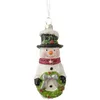 Christmas decorations scene layout ornament Small gift pendant Snowman with wreath