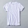 Summer Men Slub Cotton Short Sleeve T-shirt Male Japan Harajuku Simple O-Neck Breathable Soft Loose Thin Pullover Casual Tee Top H1218