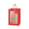 Biała torba na prezent torby papierowe przezroczyste okno Bukiet Papiery prezentowe torby z uchwytami 5857383