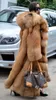 ファッションロング冬フード付きフェイクファーコートルーズ厚く暖かい人工毛皮ジャケット女性フルスリーブアウターコート 211018