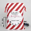 Kerstmis Santa Sacks Canvas katoenen tassen grote zware trekkoord cadeauzakken gepersonaliseerde festivalfeest kerstdecoratie zee levering