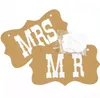 Feestartikelen 100 stks = 50 sets Mr Mevrouw Chair Sign Props Booth Garland Banner Engagement Muur Hanger Bruiloft Decoratie SN2558