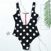 Swimsuit do zíper do verão para as mulheres do ponto de folhas impressas Swimwear Push Up Backless Monokini Banheira de Praia Bodysuit XL 210625