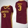 NCAA College Minnesota Golden Golden Basketball Jersey 0 Payton Willis 1 Dupree McBrayer 2 Marcus Carr 3 Murphy Costume Costume