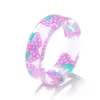 INS Fashion Fresh Fruits Transparent Resin Acrylic Ring For Women Girls New Design Strawberry Lemon Finger Jewelry Gifts