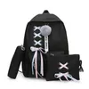 Fashion Women Backpacks 5 Set School Backpack Korean Design College School Bags For Teenage Girls Kids Schoolbag Shoulder Bag X0529