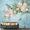 Benutzerdefinierte Wandbild Tapete Ölgemälde Gardenia Blumen Fresko Wohnzimmer Sofa Schlafzimmer Studie Wohnkultur Tapete Papel De Parede