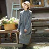 Johnature Winter ретро мода флористический принт стенд пластины пряжки плюшевые Cheongsam платье уютные карманы женские платья 210521