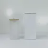 Armazém local de 16 onças sublimação com copos de cerveja fosco transparentes com tampas de tampas de pálpebras de 500 ml garrafas de água em branco em branco transferência de calor Diy Tumblers A12