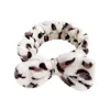 Leopard Headband Party Favor Coral Fleece Ladies Wash Face Headbands Bow Hair Band