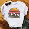 Kobiety 2020 Wiosna Letnia Mountain Travel Fox Odzież Drukuj Lady Kobiet Top Ladies Graphic Samica T Shirt Koszulki T-Shirt X0628