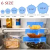 주방 저장기구 6pcs 음식 실리콘 커버 신선한 키워드 조리 용기 그릇 전자 레인지 재사용 가능한 스트레치 뚜껑 가정 용품