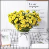 装飾的な花の花輪の花のお祝いパーティー用品供給ホームガーデン4ピース8人工小さなしわ菊のPEフォームゴムの花屋内D
