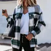 Vintage English Style Plaid Print Women Shirt Jacket Long Sleeve Button Casual Autumn Spring Streetwear Girl Oversize Chic Coats Women's Jac