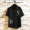 Fashion Korea Design Hawaii Beach Manica corta Nero Bianco Camicie casual Camicetta con stampa da uomo Abiti estivi OverSize 5XL 6XL 210721