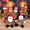 Christmas Party Candy Basket Santa Snowman Elk Doll Fruits Cookies Storage Box for Xmas Gift Home Decoration Accessories