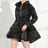 [EAM] noir garder au chaud coton rembourré manteau à manches longues coupe ample femmes Parkas mode automne hiver WC69101 211008