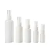 Wit plastic huisdier navulbare spuitfles verstuiver pomp met duidelijke dekking lege cosmetische verpakking container 10ml 20ml 30ml 50ml 100ml 120ml 200ml