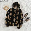 Joinyouth Cartoon Bär Lamm Wolle Frauen Kapuzenjacke Casual Übergroße Tops Winter Kleidung Frau Jacken Nette Koreanische Mäntel 210928