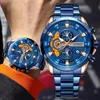 Montres-bracelets Curren Relogio Masculino 2022 Blue Mens Montres Haut Mains lumineuses Chronographe imperméable Chronographe Sport Montre-bracelet