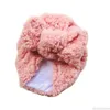 Czapki Kapelusze Solid Color Bow Knot Baby Hat Turban Born Gruby zima Warmer Cap Faules Headwraps dla niemowląt Toddler O22 21 Dropship